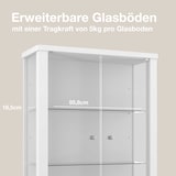 thumbnail of K-Möbel Vetrina sospesa in vetro 80x60x25 cm Made in Germany con 2 ripiani in vetro ESG regolabili in altezza Winchester