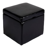 thumbnail of Hocker Sitzwürfel Sitzhocker Aufbewahrungsbox Onex, mit Deckel, Leder + Kunstleder, 45x44x44cm FSC® ~ schwarz