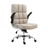 thumbnail of Sedia da ufficio HWC-J21, sedia direzionale girevole da scrivania, regolabile in altezza ~ tessuto/tessuto marrone chiaro