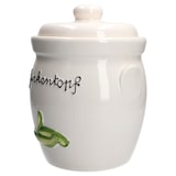 thumbnail of Gurkentopf Gürki 3 Ltr Porzellan weiß Gurkenmotiv Gärtopf Sauerkrauttopf Rumtopf