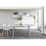 thumbnail of Baud - Ausziehbarer Tisch (110/170 x 75 cm) aus weißem gehärtetem Glas
