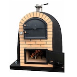 thumbnail of MF - Houtgestookte Buitenoven van Beton Model CALDERA BANDAMA (Zwart - 90 x 90 x 115 cm) – Geïsoleerd met Kurk en 3 Keramische Dekens