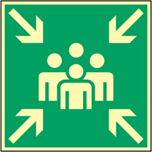 Schild Sammelstelle, Kunststoff, langnachleuchtend, 160-mcd, 148x148 mm