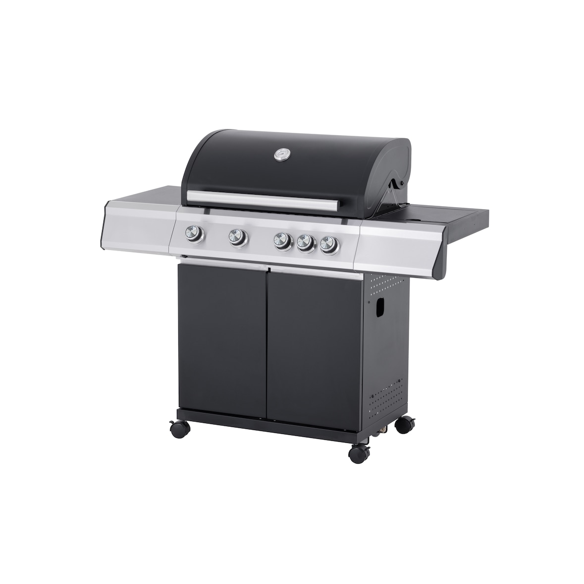 Tarrington House 4-Hauptbrenner und Seitenbrenner Gasgrill Paxton, Grillfläche 41.5 x 71 cm, Ablagetisch, fahrbar, Stahl, schwarz