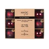 thumbnail of 12 Weihnachtskugeln Glas 5cm Glitzer Schneeflocken Motiv Christbaumkugeln Weihnachtsbaumkugeln Christbaumschmuck Weihnachtsbaumschmuck Dunkel Weinrot