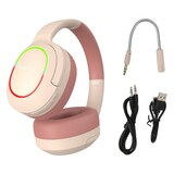 thumbnail of S&N Auscultadores Bluetooth sem fios, Auscultadores, Auscultadores com som surround, estéreo, USB, com luz, para PC, L800 (cor-de-rosa)