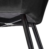 thumbnail of Helloshop26 - Set di 4 sedie con gambe nere design elegante soggiorno cucina sala da pranzo velluto nero 08_0000080