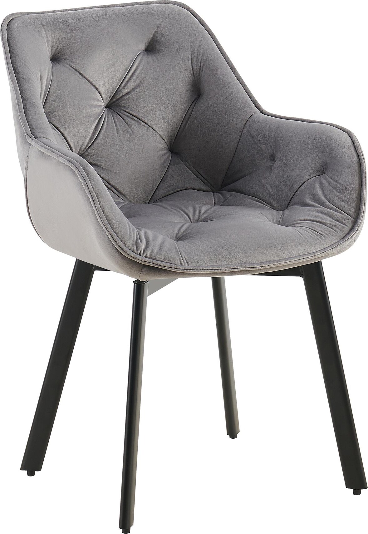 CHEFGASTRO Esszimmerstuhl CADIZ Samt HxBxT 84x57x62cm Samt Dunkelgrau Küchenstuhl