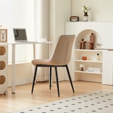 thumbnail of Chaise Moderne en Tissu Velours Couleur Beige avec Pieds en Métal