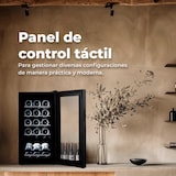 thumbnail of EVVO Vinoteca para 15 botellas VT15, termoeléctrico, compresor, 5-18ºC regulable, muy silencioso 41 dB, pantalla táctil, diplay LED, luz interior
