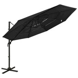 thumbnail of vidaXL Parasol 4-laags met aluminium paal 3x3 m zwart
