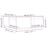 thumbnail of Mesa de centro madera maciza de pino negro 100x101x40,5 cm
