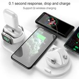 thumbnail of Chargeur Sans Fil 6 En 1 Rapide Et Intelligent Pour iPhone Et Android Blanc YONIS