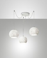 thumbnail of Corvara Pendelleuchte aus weißem Metall und Keramik, elegantes Design, E27 3x40W Fassung, Durchmesser 250 mm, höhenverstellbar bis 5000 mm