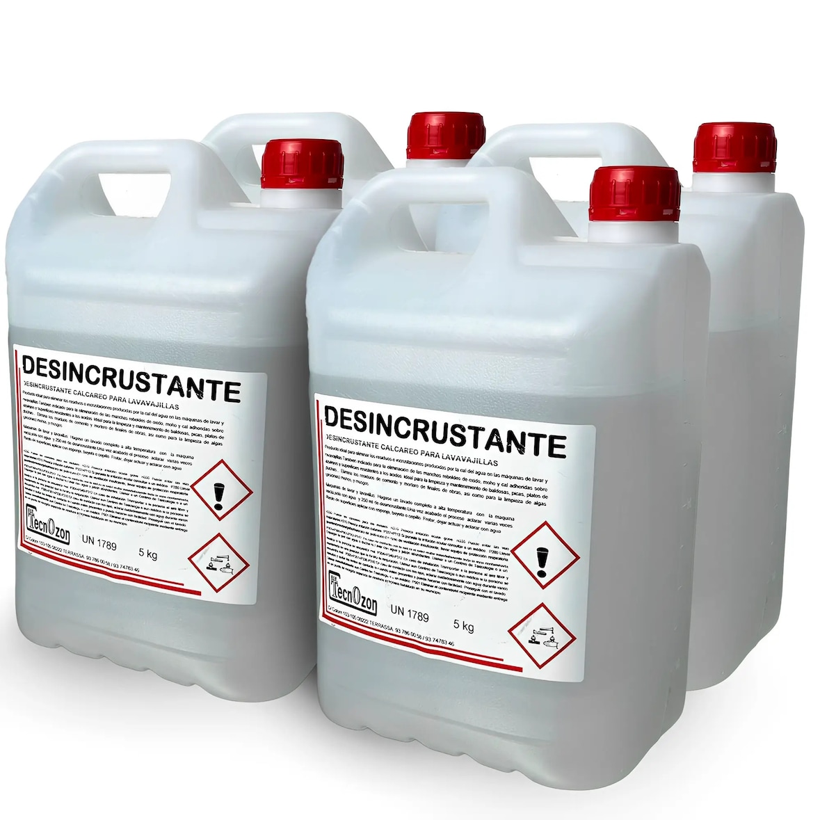 Pack 4 x 5 Liter Profi-Entkalker für Spülmaschinen und Geräte in gewerblichen Großküchen und der Gastronomie.