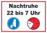 thumbnail of Nachtruhe 22 bis 7 Uhr Schild A4 Rückseite selbstklebend