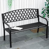 thumbnail of Banco de Jardín 2 Plazas con Respaldo Decorativo y Reposabrazos para Terraza Balcón Patio Exterior Carga 240 kg Hierro Fundido y Acero 128x58,5x89 cm
