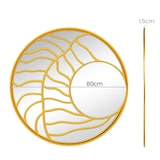 thumbnail of COSTWAY φ80 cm Dekorativer Wandspiegel mit goldenem Rahmen, asymmetrischer Spiegel, groß, Wanddekoration rund