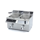 thumbnail of Gastro Fritteuse - 2 x 8 l - 2 Körbe - mit Ablasshahn - Induktion
