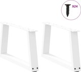 thumbnail of Helloshop26 - Set aus 2 V-förmigen Couchtischbeinen 70 x 31 cm mit verstellbaren Gleitern modernes Design weißer Stahl 02_0056833