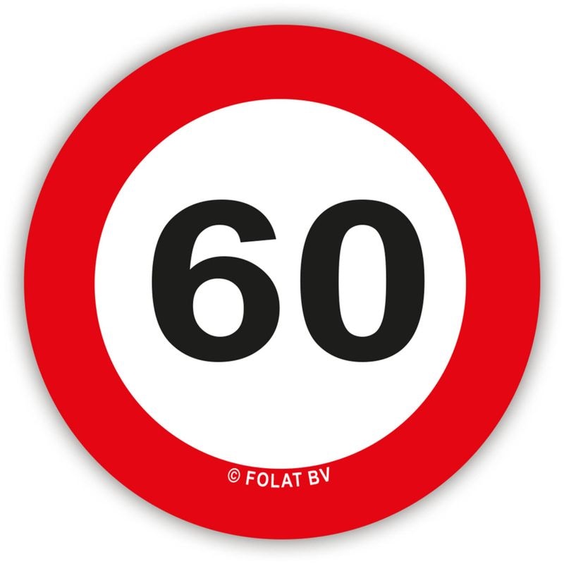 XL Konfetti Verkehrsschild 60. Geburtstag