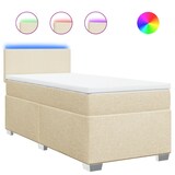 thumbnail of vidaXL Boxspringbett mit Matratze Creme 90x200 cm Stoff