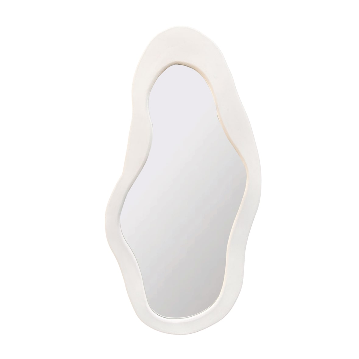 SIT Möbel Espelho | Moldura assimétrica com design ondulado | Gesso branco-limão | L 62 x P 3 x A 120 cm | 14906-10