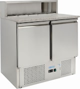 thumbnail of Statische 2-türige Kühlzelle mit Granitabdeckung. Abmessungen 90x70x107,5 cm. Elektronischer Thermostat und automatische Abtauung. G-PS900-FC