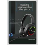thumbnail of Auricular Bluetooth sem fios, auscultadores, auriculares, auscultadores, som surround, estéreo, USB, com luz, para PC, L800 (preto)