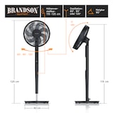 thumbnail of Brandson Standventilator mit DC-Motor, Ventilator mit Fernbedienung, sehr leise, energiesparend, 60°, 90° und 120° Oszillation, Timer