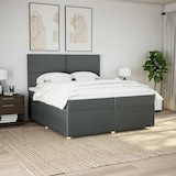 thumbnail of vidaXL Boxspringbett mit Matratze Dunkelgrau 200x200 cm Stoff