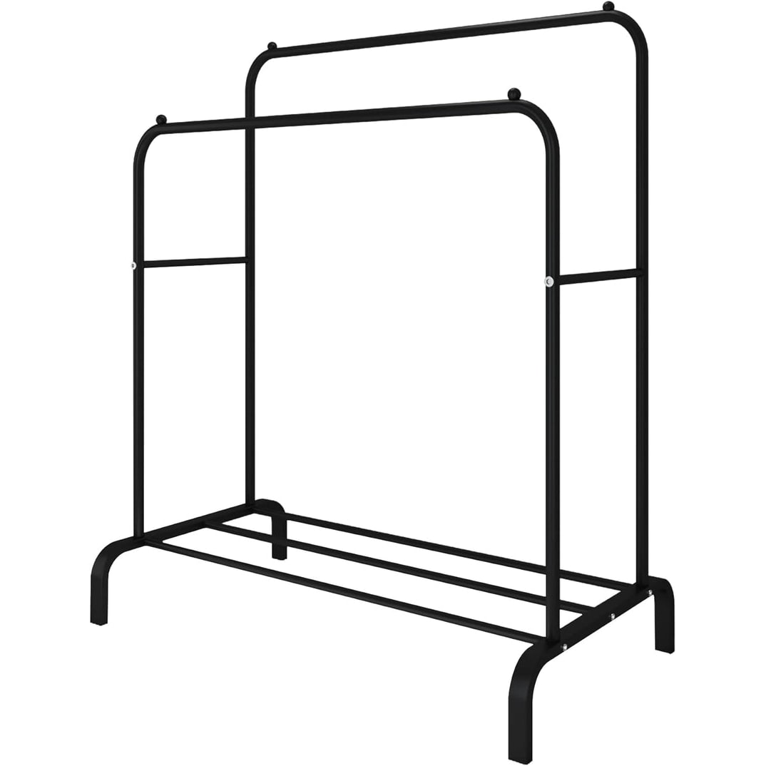 Cybert appendiabiti autoportante doppia barra metallo regolabile 90x37x155 cm - nero