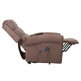 thumbnail of Fernsehsessel HWC-K63, Relaxsessel, Liegefunktion Aufstehhilfe Massage Heizfunktion, Stoff 220g/m² Chenille ~ braun