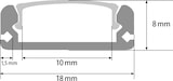thumbnail of 2m Aluprofile Alu Schiene Leiste Profil LED Kanal Deckenanbringung für LED Strip Profil mit Milchglas Abdeckung