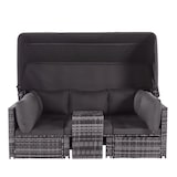 thumbnail of Merax Gartenlounge-SetRattan Sonneninsel Sitzgruppe, Sofa mit Sonnendach, Outdoor Gartenmöbel, Terrassenmöbel, wetterfest - grau