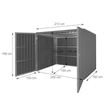 thumbnail of Mülltonnenverkleidung HWC-J29, Mülltonnenbox für Müllcontainer 660-1100L, WPC Metall 172x213x160cm ~ braun