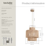 thumbnail of tectake Pendelleuchte Allegra aus Jute im Boho-Stil, 40W  Natur