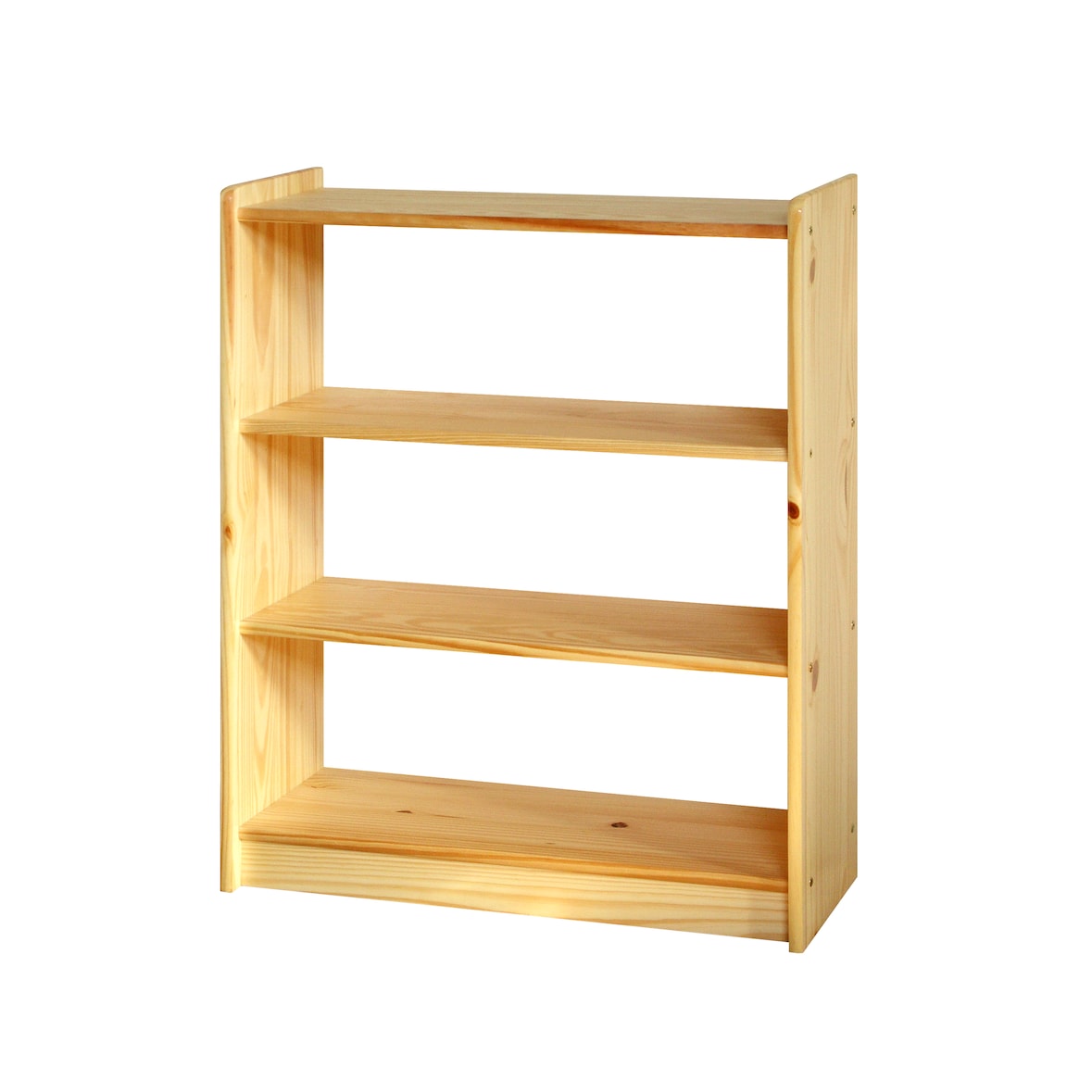 Möbilia Bücherregal | mit 2 Böden | Kiefer-Holz | B 80 x T 30 x H 100 cm | 19020056 | naturfarben lackiert | Serie REGAL