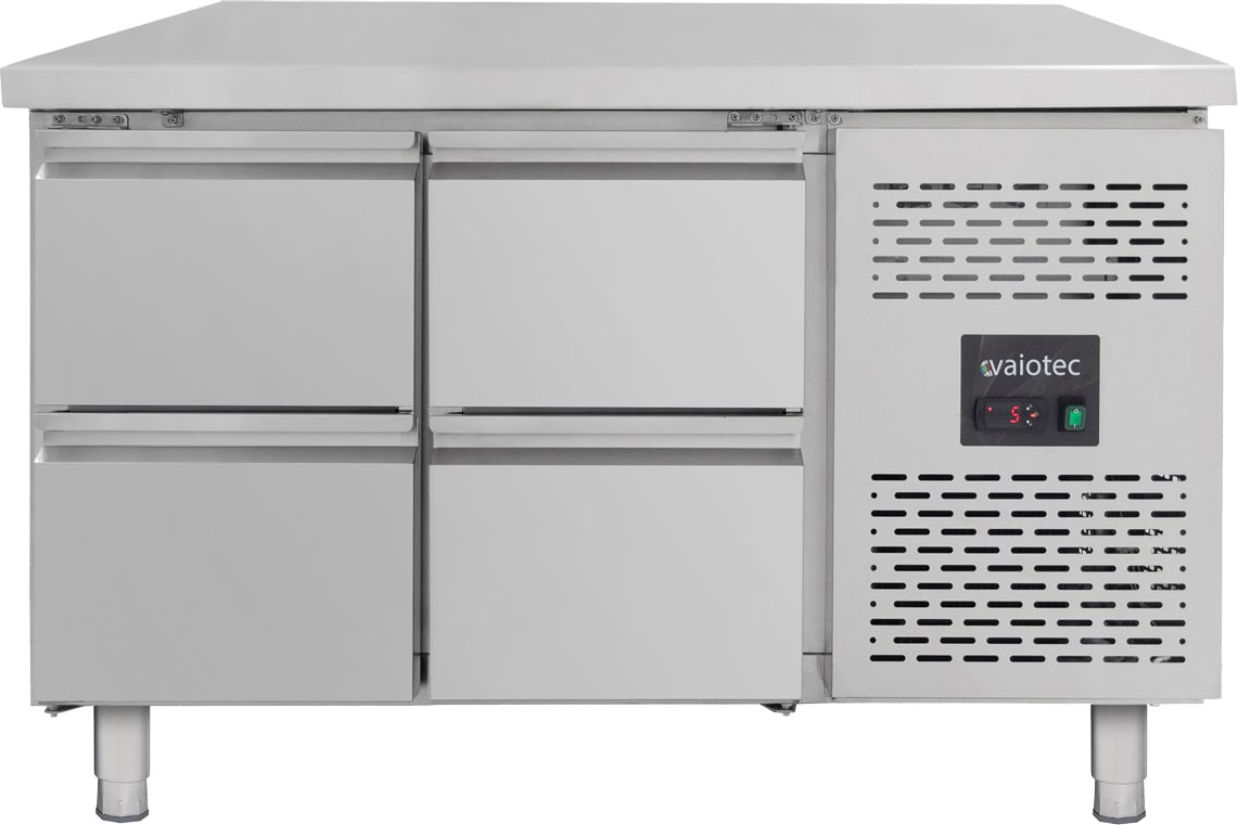 vaiotec Kühltisch / 4 Schubladen - Monoblock, 1360 x 700 mm