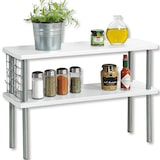 thumbnail of KESPER Küchenregal mit 2 Ebenen, weiß, Material: Faserplatte. Produktabmessungen. L: 55cm; B: 20cm; H: 38cm.