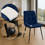 thumbnail of Esszimmerstuhl FANOR - Samt Dunkelblau 45x55x84 cm | Essstühle Esszimmerstühle Küchenstühle Wohnzimmerstühle