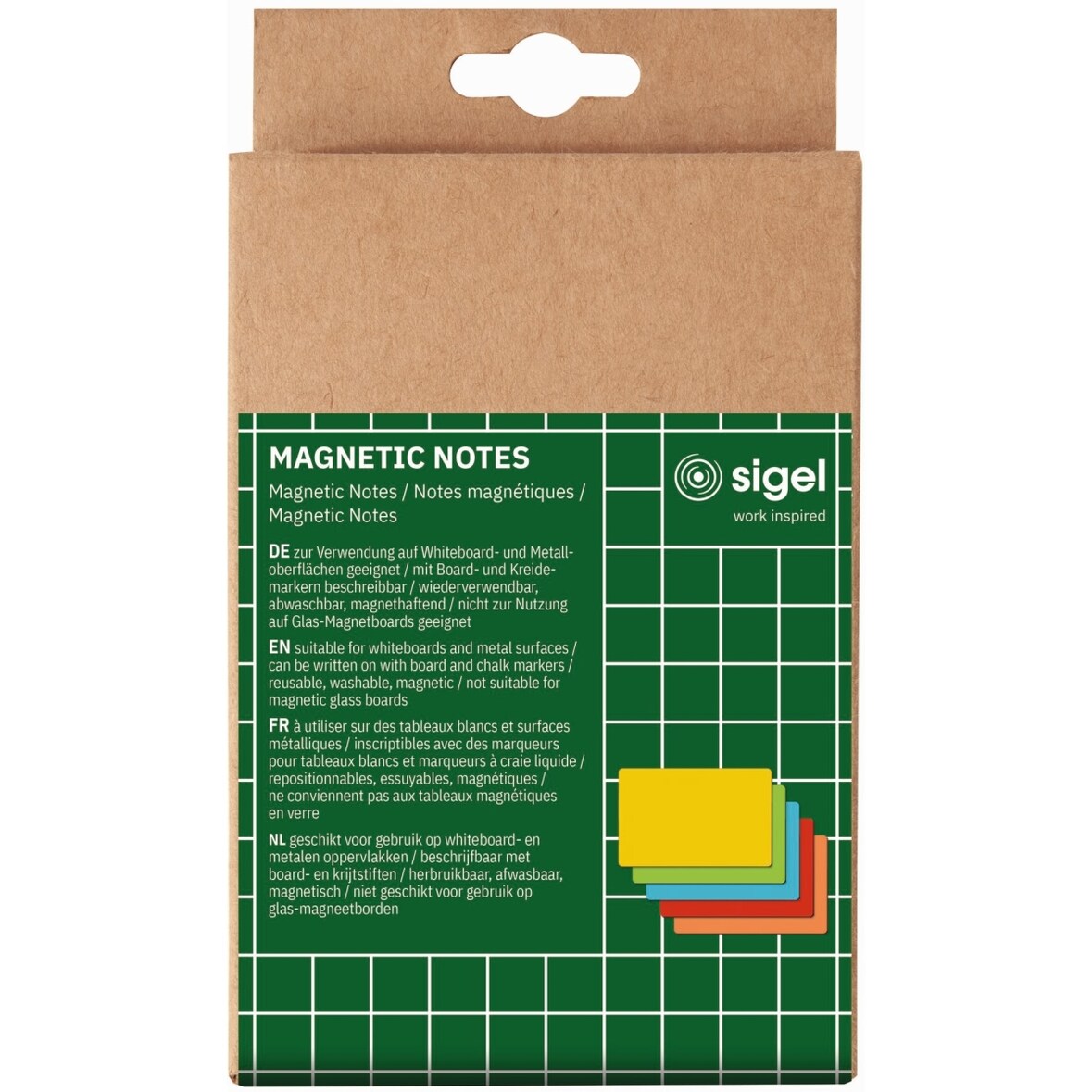 Magnetic Notes 150x100mm Magnetpap. Kunststoff 5 Farben 25 Stück