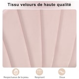 thumbnail of Merax Polsterbett, Samt Doppelbett mit höhenverstellbarem Muschel-Form-Kopfteil 140x190cm, rosa