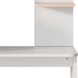 thumbnail of Merax Schreibtisch mit Aufbewahrung, unterer Schrank mit Türen & oberes offenes Regal, 123.5x45x168.5 cm, Weiß/Stabholz-Kontrast