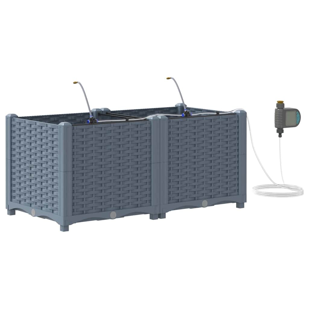 vidaXL Gartenpflanzer Hellgrau 80 x 40 x 37.5 cm Stahl