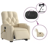 thumbnail of vidaXL Elektrischer Massagesessel mit Aufstehhilfe Creme Stoff