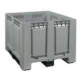 thumbnail of Palettenbox mit Deckel LxBxH: 1200 x 1000 x 790 mm geschlossen mit 3 Kufen in grau