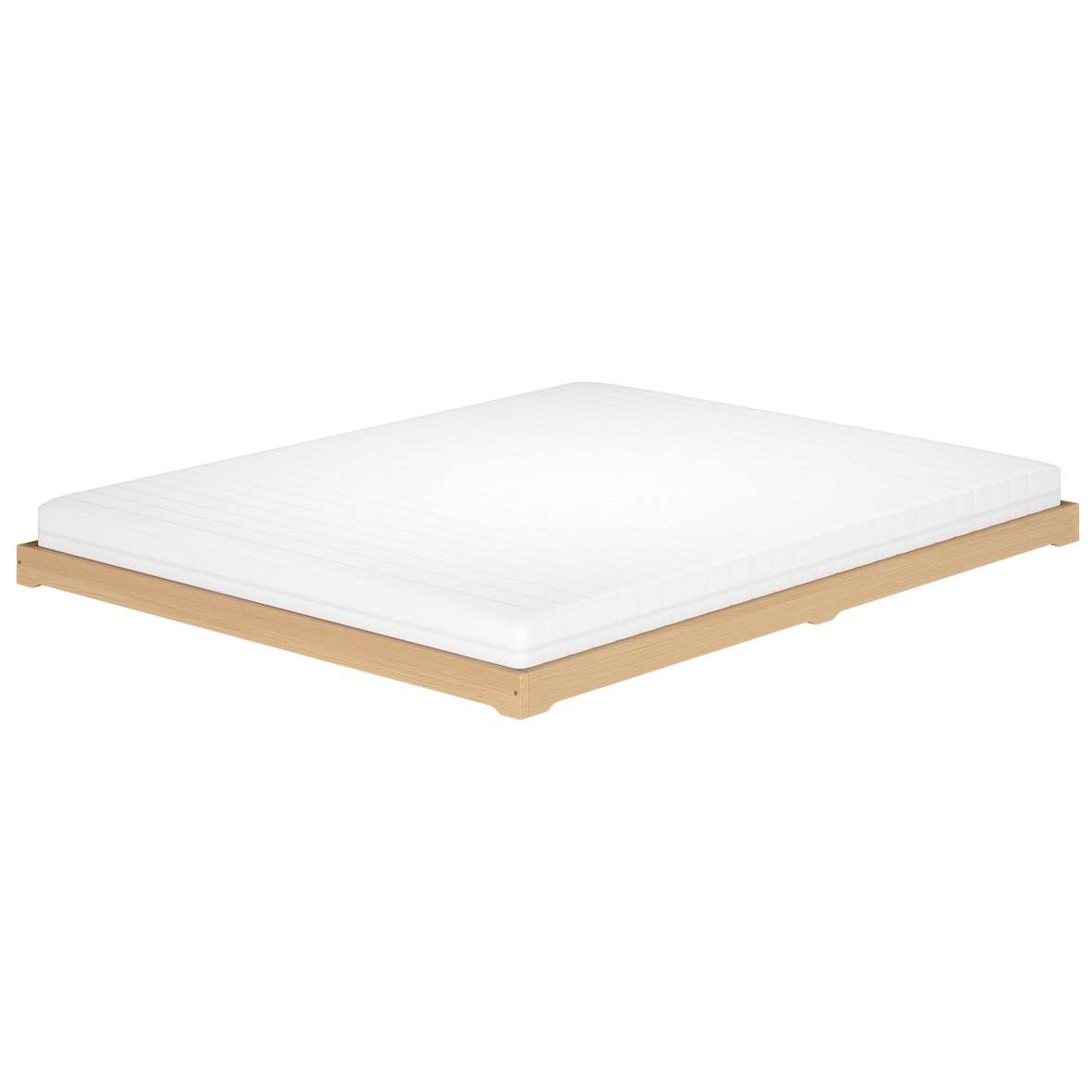 Niederflurbett Bodenbett Studentenbett Teenagerbett 160x200 Buche Massivholz V-60.66-16 Rollrost und Matratze inkl.