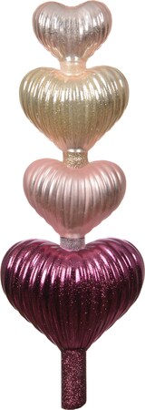 thumbnail of 1 Christbaumspitze Glas 31cm Herzen Figur Baumspitze Weihnachtsbaum Deko Glasfigur Christbaum Figur Weihnachtsbaumschmuck Rosa Gold