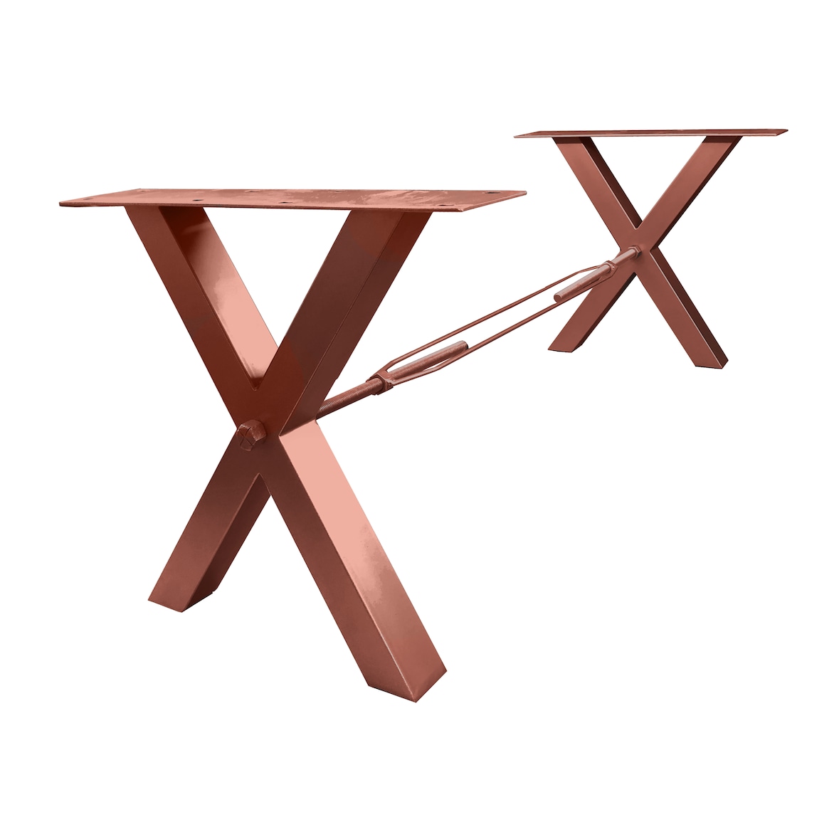 SIT Möbel Estrutura de mesa em forma de X | Aço marrom antigo | L 80 x P 15 x A 73 cm | 07113-00 | Serie TOPS & TABLES